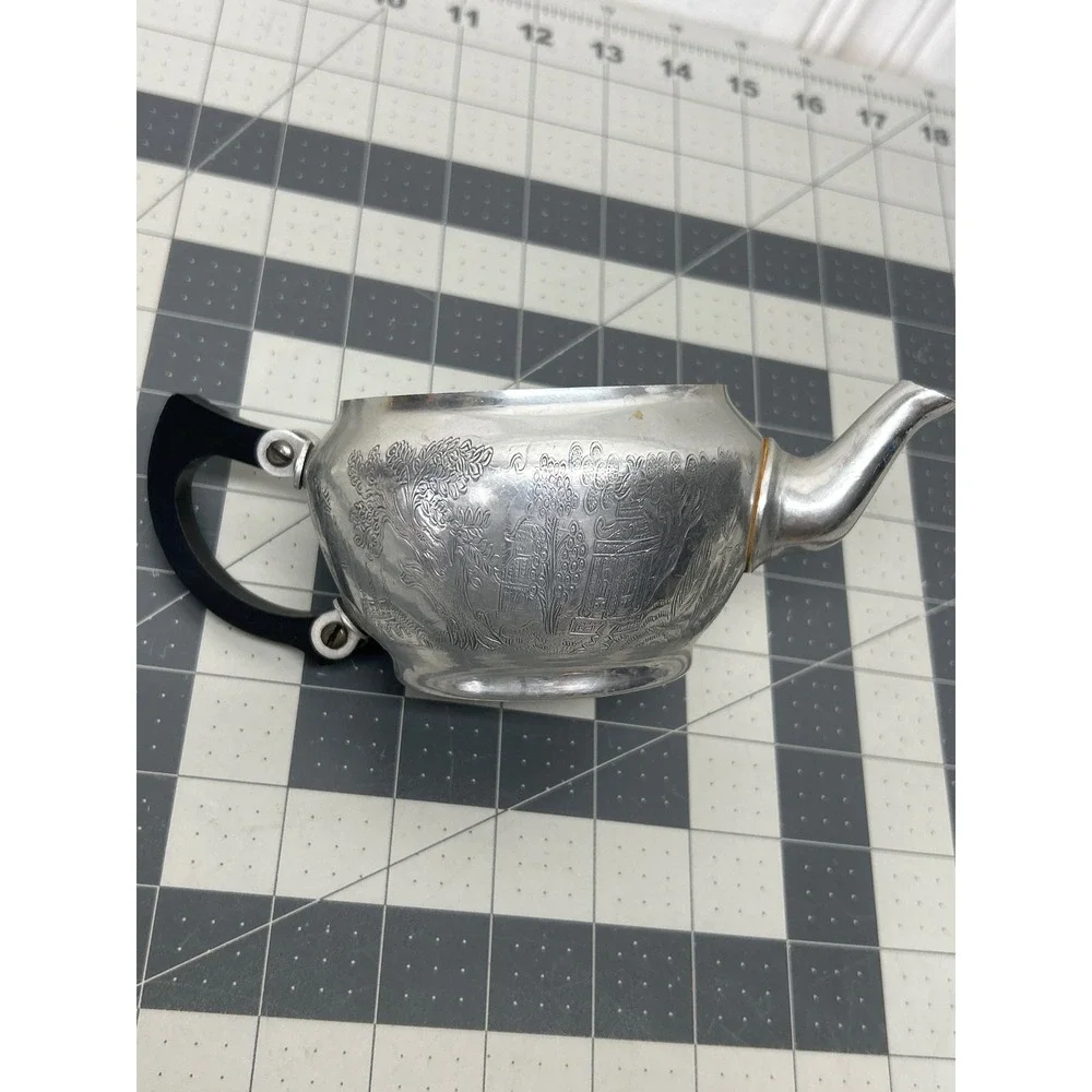 Sona Ware Teapot Aluminum Works Stratford On Avon England Vintage MCM Decor